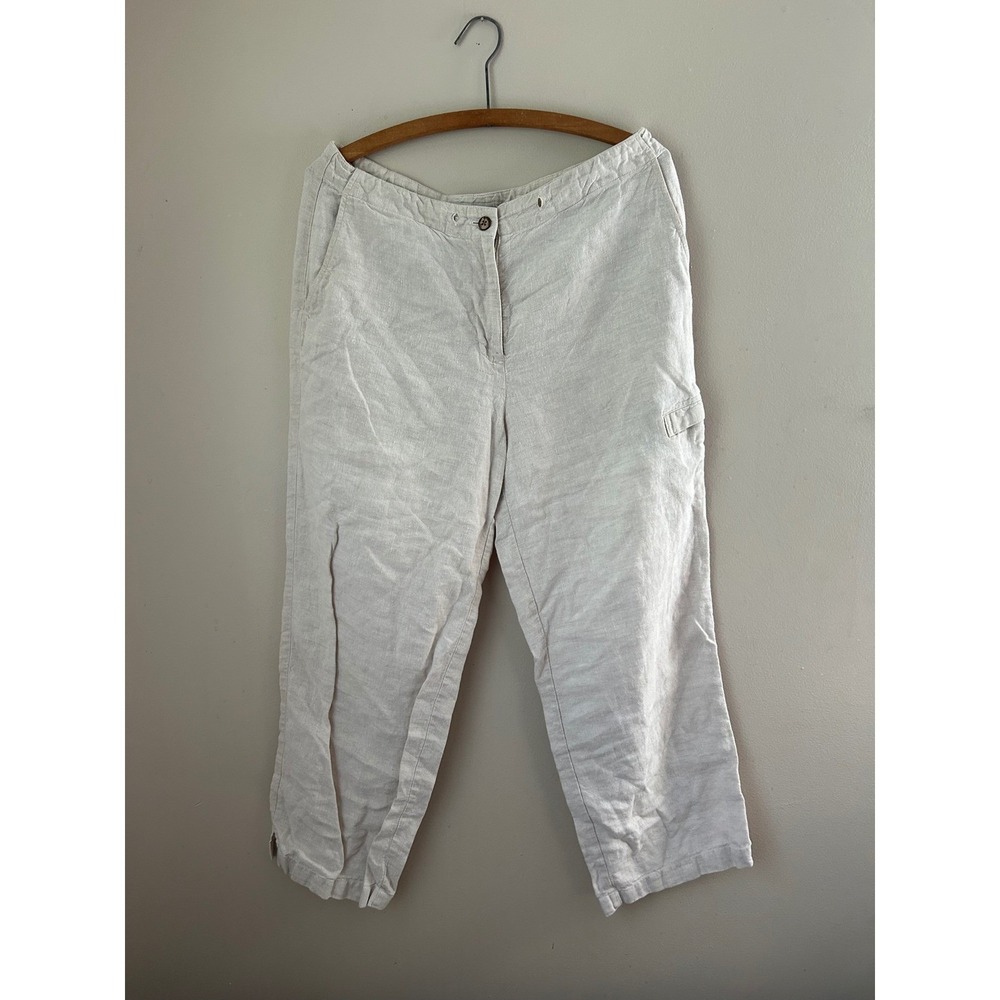 Orvis Linen Cropped‎ Pants Womens Size 10  Boho Beach Resort Utility Gorpcore